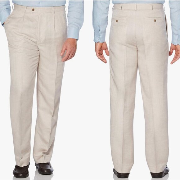 Cubavera Linen Blend Herringbone Textured Men's Dress Slacks szie 34 X 32 - Picture 14 of 14